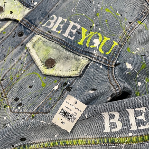 Original HAND PAINTED denim shirt jacket - Picture 13 of 13